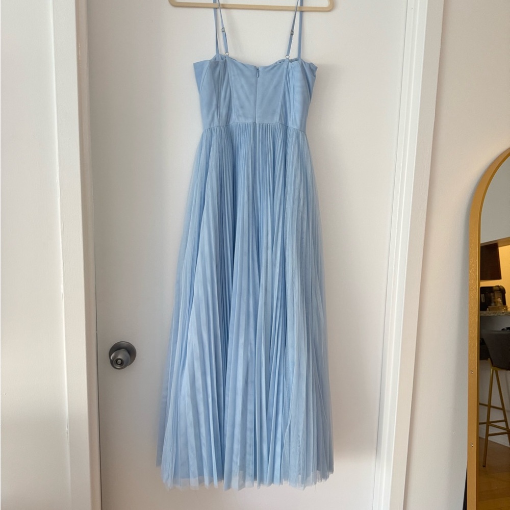 HUTCH AMARA BUSTIER PLEATED TULLE FIT & FLARE MIDI DRESS - Picture 5 of 6